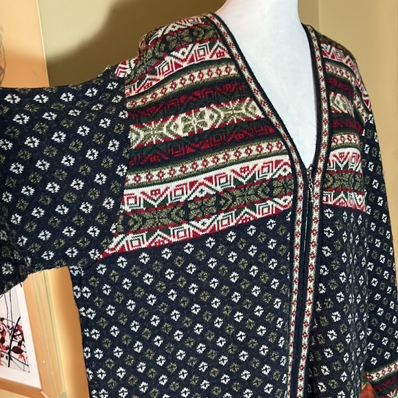 CABELLAS Size 2X NORDIC Ski Zipper Cardigan V-Neck Sweater Longline Cozy - Picture 8 of 16